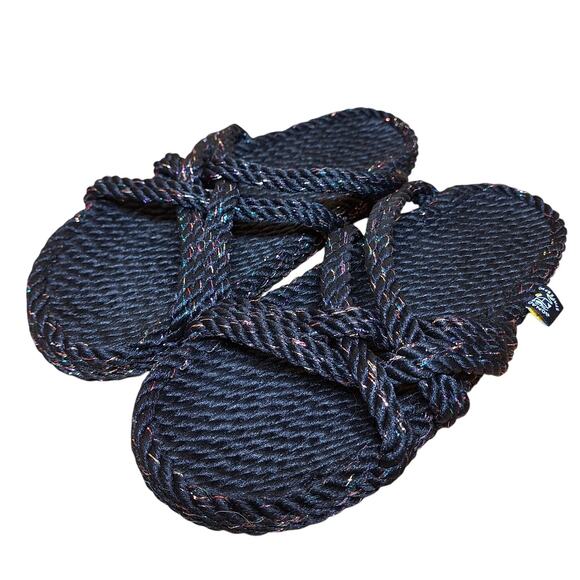 Nomadic state of mind NEW handmade rope slide sandals black disco EU38/US 7 - Picture 6 of 6